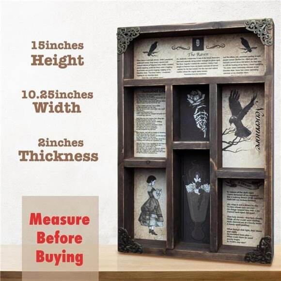 Rustic Gothic Wall Shelf Vintage Floating Display Rack Halloween Home Decor Gift - Picture 4 of 7